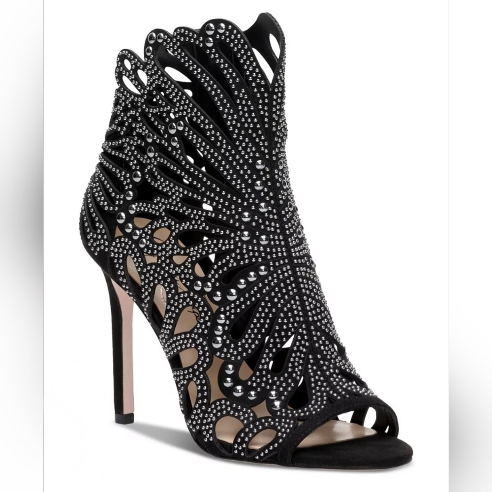 Jessica SimpsonWomen's Jayley Caged Booties Studded Black 7.5M